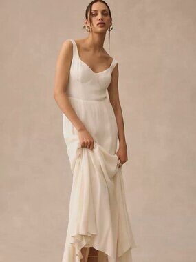 margot silk dress reformation Reformation Margot Silk Dress in Natural